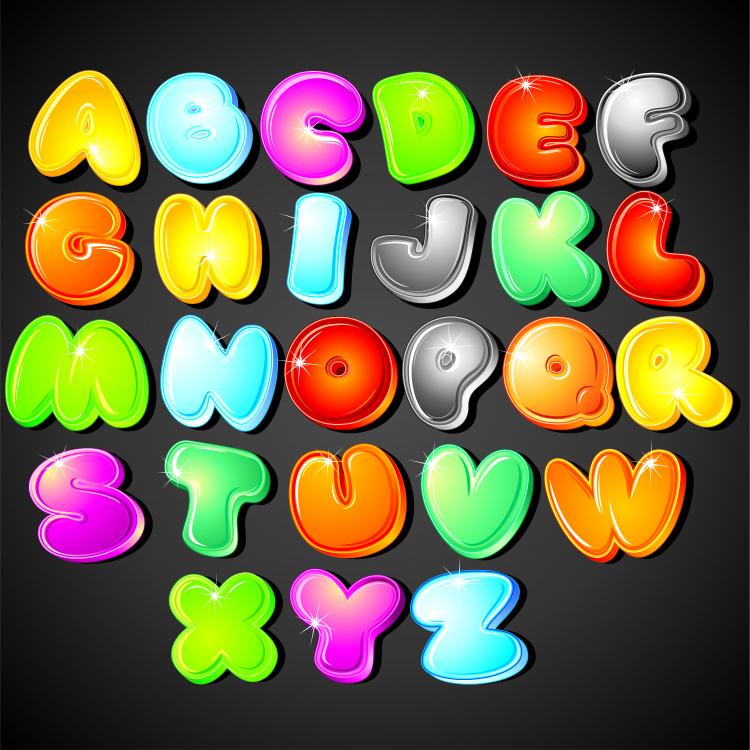 Cute cartoon of the letters (94209) Free EPS Download / 4 Vector